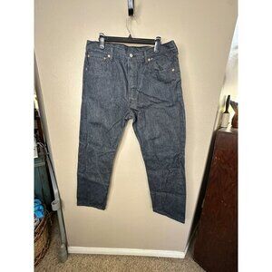Levi Mens 501 Straight Leg Button Fly Black Jeans 38x32‎ cotton wide leg denim